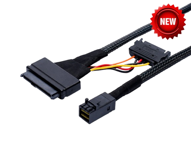 SFF8643 转 SFF8639数据线 1米、0.5米,IO-CAB40120