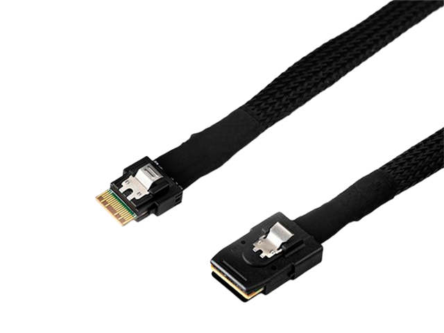 MiniSAS 36Pin(SFF8087)直头 转 SLim Line SAS 4I(8654)直头 0.5米，IO-CAB808754