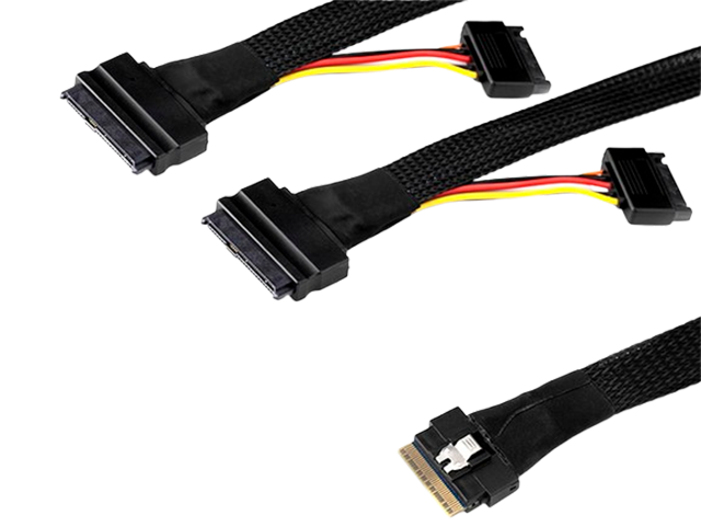 SLim Line SAS(8654)8I 转 8639*2  0.65米，IO-CAB865439