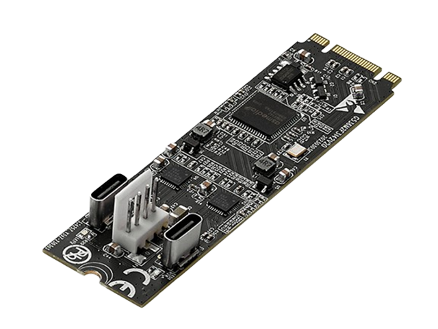 M.2转2口USB3.1(10GB) Type-C扩展卡,IO-M2F3142-2C