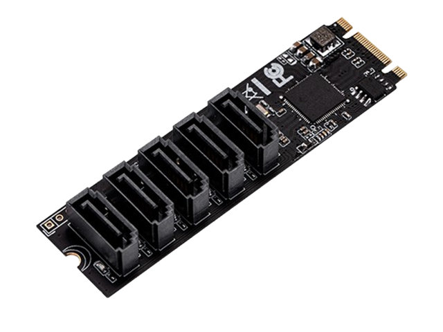 M.2转5口SATA6G扩展卡(PCIe3.0)，IO-M2F585-5I