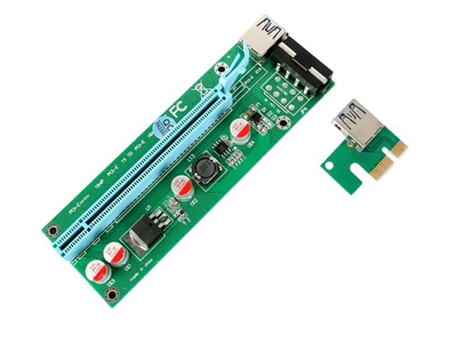 PCIe1X转16X延长线USB 3.0转接卡，IO-PCE1X16