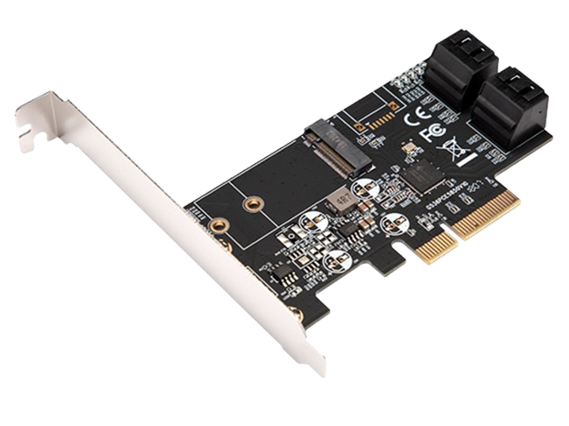 PCIe3.0转M.2(NGFF) + 4口SATA6G扩展卡，IO-PCE585-4I1M