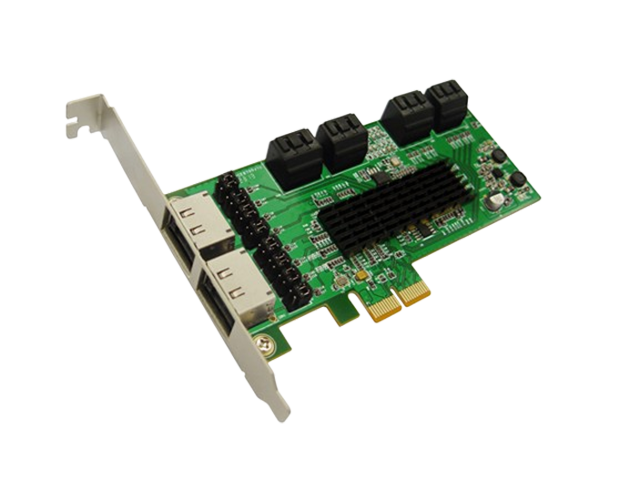 PCIe转4口内置SATA6G+4口外置SATA6G扩展卡，IO-PCE9705-4E4I
