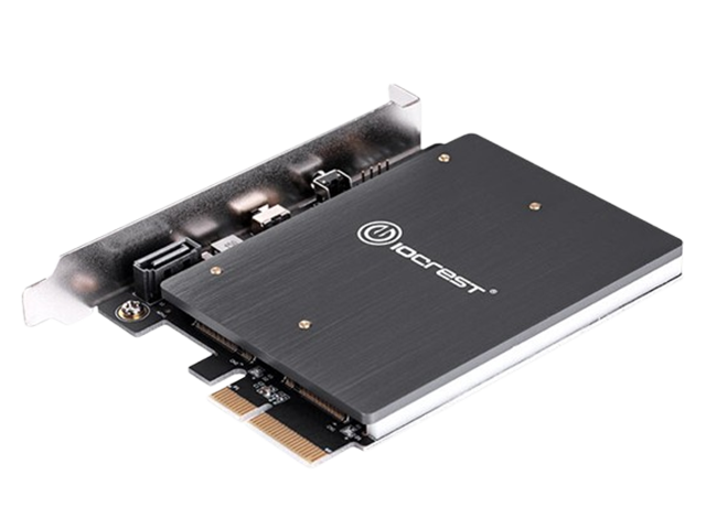 RGB PCIe转M.2 NVMe + SATA扩展卡，IO-PCENSR12