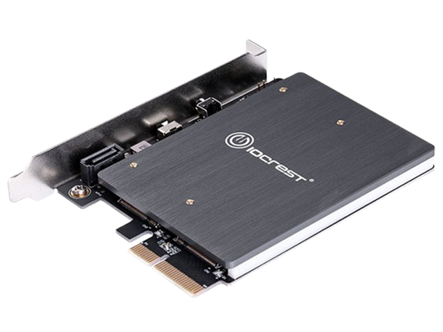 RGB PCIe转M.2 NVMe + SATA扩展卡（支持主板灯效同步），IO-PCENSR5