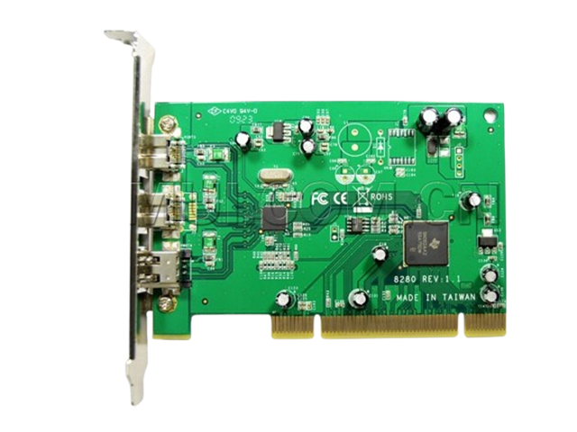 3口PCI 1394视频采集卡，1个1394A口和2个1394B口，TI8280芯片，IO-PIO8280-2B1A
