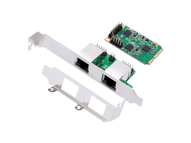 乐扩Mini PCIe双口千兆以太网卡,RTL8111H芯片