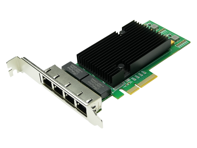 乐扩PCIe转四口千兆服务器网卡,Intel i210-T4芯片