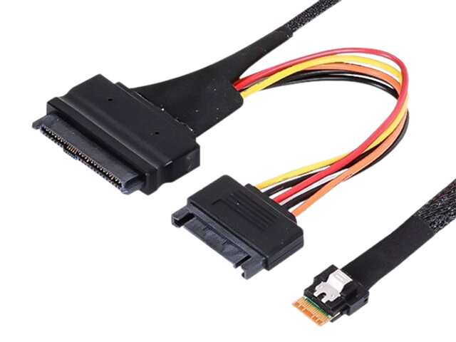 Slimline SAS SFF-8654转SFF-8639硬盘数据线