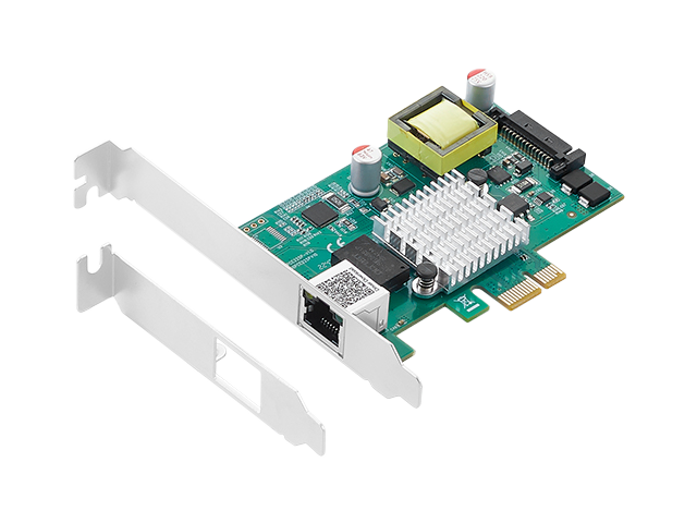乐扩PCIe转单口2.5G POE图像采集卡,Intel i225芯片